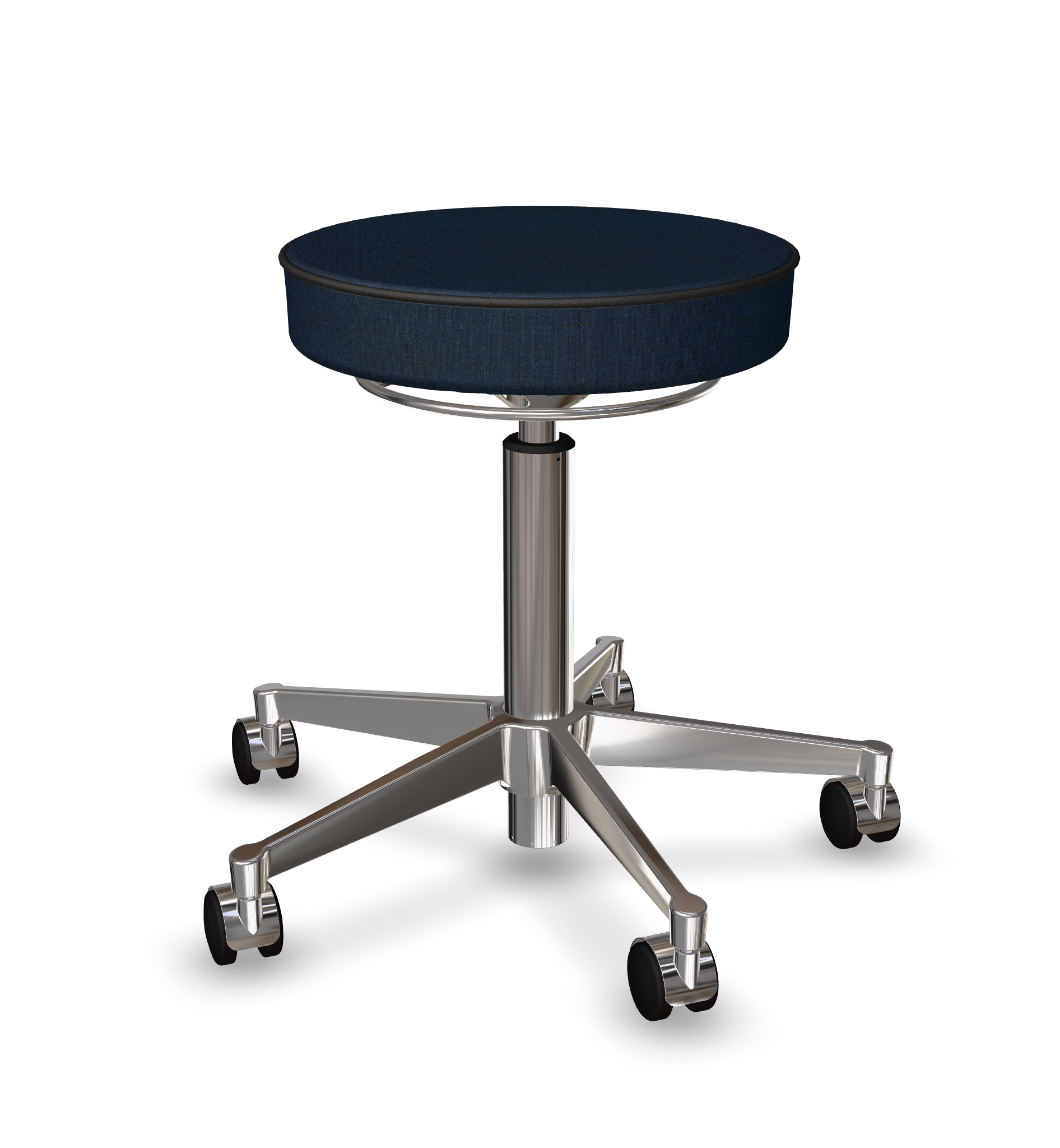 vl67-stool-classic-frame chrome-seat canvas dark blue 794-3259267S21