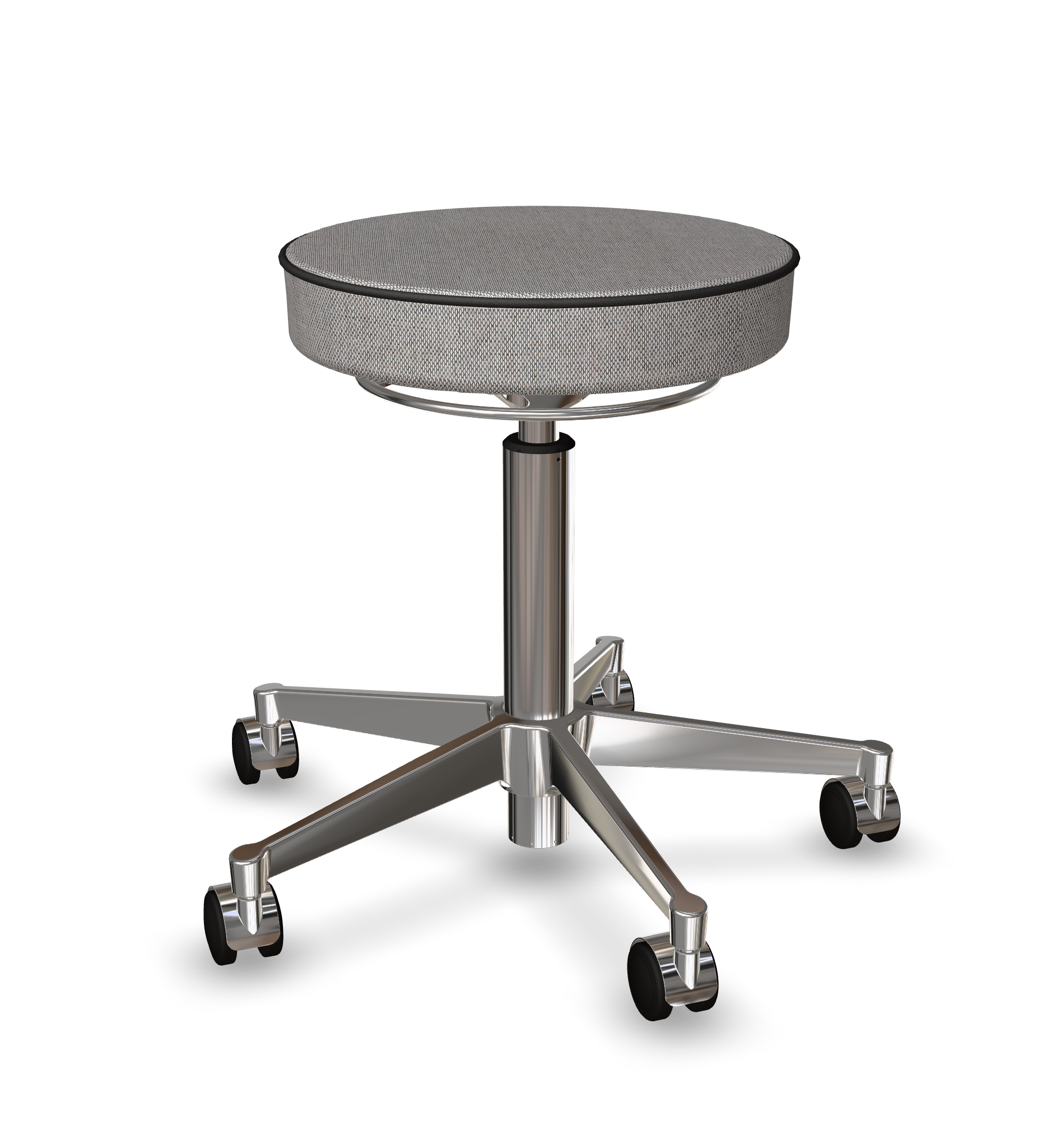 vl67-stool-classic-frame chrome-seat re-wool light grey 108-3259267346