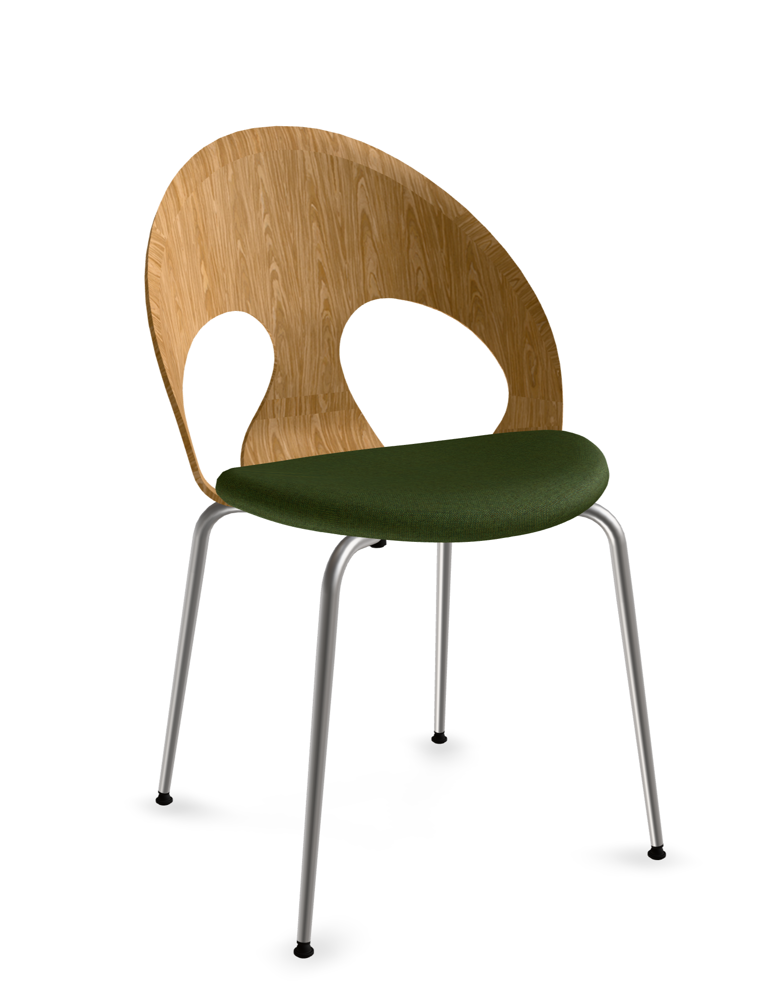 vl110-classic-frame satin chrome-seat dotty green 22130-17-back oak nature-101441S14