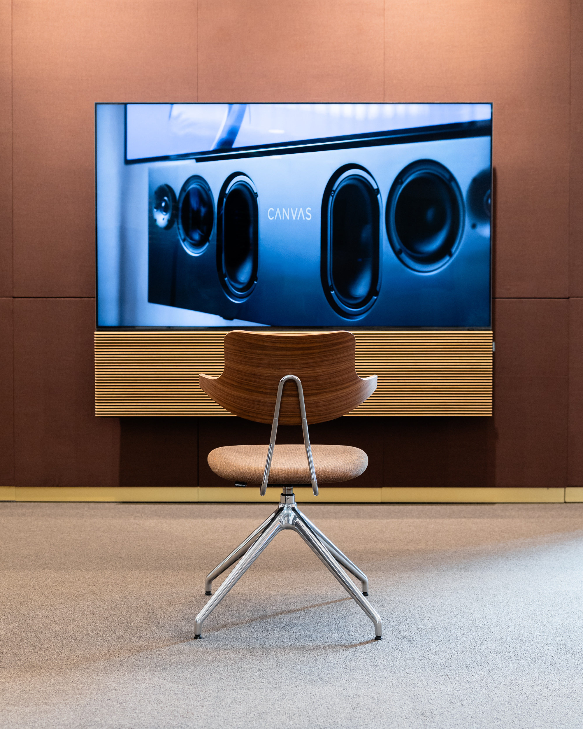 vermund canvas hifi vl119 chrome frame brown upholstery oak nature back 8